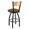 Holland Bar Stool Co 25" Swivel Counter Stool, Black Wrinkle, Nat Back, Canter Saddle Seat 83025BWNatMplB012 - alternate 3